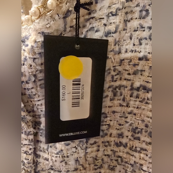 Large Embellished Tweed Mini Dress - Picture 3 of 5